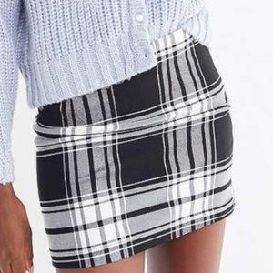 Urban Outfitters Black White Plaid Mini Skirt